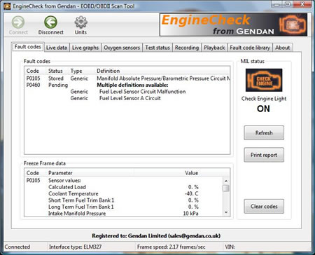 Read and clear stored and pending fault codes