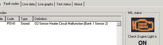 P0141 Error code on a Ford Cougar 2001 2.0